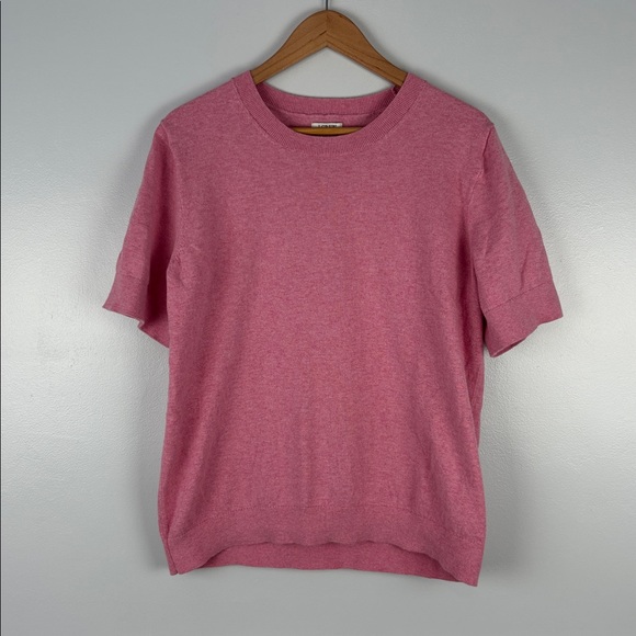 J. Crew Cashmere Blend Pink Top XL Short-Sleeve Sweater Pink Lady Balletcore - Picture 4 of 14